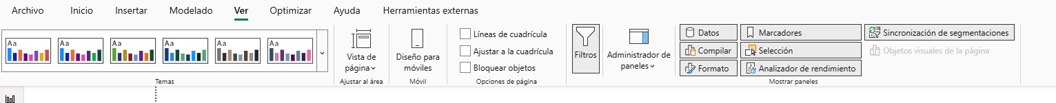 Pestaña Ver del Ribbon