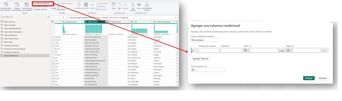 Columna condicional en Power Query